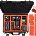 Camera Hard Cases DSLR SLR Lenses Waterproof Travel Weatherproof Protection Dividers For DJI Mavic/Air/Mini Drones for Sony FE 400-800mm f/6.3-8 G OSS For Gopro (Only Case) 16.2x12.8x7inch