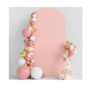 Wokceer 6.6FT Wedding Arch Cover Spandex Fitted Wedding Arch Stand Covers Round Top Chiara Arch Backdrop Cover for Birthday Party Ceremony Banquet Decoration