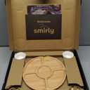 SMIRLY Charcuterie Boards Set - Large Bamboo Cheese Board Set - House Warming Gifts New Home, Wedding Gift for Couple, Bridal Shower Gift, Birthday Gifts for Women