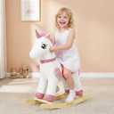 FUNLIO Unicorn Baby Rocking Horse for Kids 3-6 Years, Rainbow Fairy Unicorn Rocking Horse, Stuffed Ride-on Animal Rocker, Easy to Assemble, CPC & CE Certified-Large