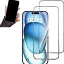 2PCS Glitter Screen Protector Suit for iPhone 17/iPhone 17 Pro/iPhone 16 Pro,Diamond Bling Shiny Sparkling Tempered Glass Suit for iPhone 17/iPhone 17 Pro/iPhone 16 Pro 6.3 Inch