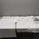 OKBA 5 pcs Sublimation Blank T-Shirts Round Collar Short Sleeves Adult White Polyester T-Shirts (X-large)