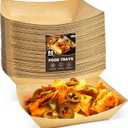 ZORRITA 3 Lb Paper Food Trays - 50 Pack Disposable Nacho Trays, Kraft Paper Food Boats Taco Holders Party Serving Baskets for Hot Dogs Snacks Tacos Fries