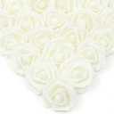 IPOPU Artificial Rose Flower Heads, 100 Pcs Real Looking Ivory White Foam Fake Roses for DIY Wedding Baby Shower Centerpieces Arrangements Party Tables Home Decorations (Ivory, Stemless)