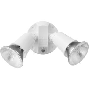 3 x GLOBE Electric 240W Twin Head Dusk to Dawn Security Flood Light, White Finish, Automatic Photocell, Hardwired, Weather Resistant Outdoor Spotlight, 17000081