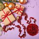 4 Rolls Plaid Christmas Tree Garland Rustic Christmas Tree Ribbon Buffalo Plaid Ribbon Burlap Garland for Xmas Holiday Crafts Decoration, 39.3 Feet (Red / Black)