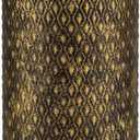 Flower Vase Rustic Metal Vase, 14" Black and Gold Pattern Vase for Farmhouse Home Décor Artificial Flowers and Centerpieces