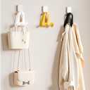 Handbag Hanger Purse Organizer Satchel Hanger Tote Hooks for Closet, Arc-Fit Curved Strap, Anti-Crease, Support Wide Slot 1.4 No-Install Dual Hook Design, Heavy Duty ABS(Bright White)