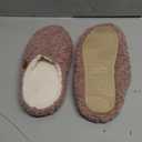 EverFoams Women's Fuzzy Slip-on Slippers Soft Comfy Memory Foam Indoor House Shoes Pink, 5-6 US