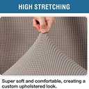 H.VERSAILTEX Ottoman Cover Slipcover Rectangle Fit Length 29"-34" Footrest Sofa Slipcovers Stool Cover Footstool Protector Covers Feature Stretch Thick Soft Jacquard Fabric Removable Washable - Taupe