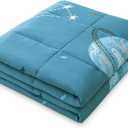 Sivio Weighted Blanket - 100% Cotton Heavy Blanket 5lbs, 36 x 48 inches, Moon and Star Pattern, Breathable Soft Throw Blanket for Calm Sleeping for Home and School Nap