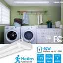LEONLITE Motion Sensor 4FT LED Utility Shop Light, 40W Plug in Linkable Light Fixtures, for Garage, Workshop, 4000lm, 5000K Daylight, Suspension & Flush Mount, FCC, ETL Certified, Pack of 2