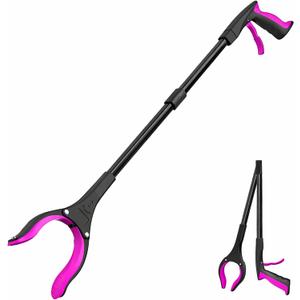Grabber Reacher Tool - 32 Extra Long Foldable Gripper and Reaching Tool - Heavy Duty Pick Up Stick Grabbers for Seniors, Trash, Surgery Recovery Must Haves Gifts (Black Purple)