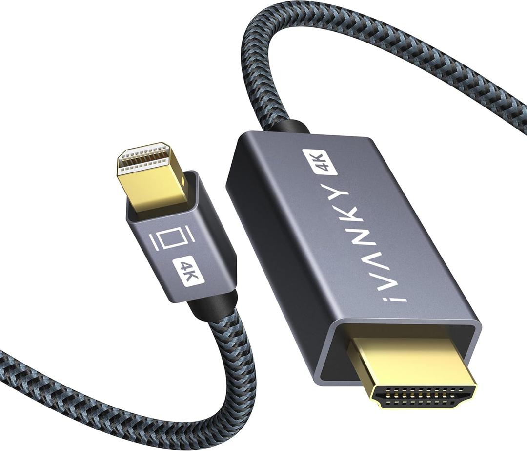 4K Mini DisplayPort to HDMI Cable, iVANKY 4K@30Hz Thunderbolt to HDMI Cable, [Alum Shell/Braided/Optimal Chip Solution], Mini DP to HDMI for MacBook Air/Pro, Surface Pro/Dock, Monitor, Projector - 6FT