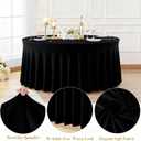 10 Pack Black Round Spandex Tablecloths for 60in Tables, 120 Inch Stretch Fitted Table Skirts, Wrinkle-Free Washable Polyester Covers for Wedding, Banquet & Party, 10 pcs