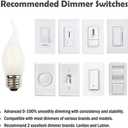 C35 4W LED Filament Bulb, Dimmable, Bright Cool White Light Color 6000K, E26 Medium Base, Frosted Glass Cover, 40W Incandescent Bulb Equivalent, Flame Tip, 3 Count