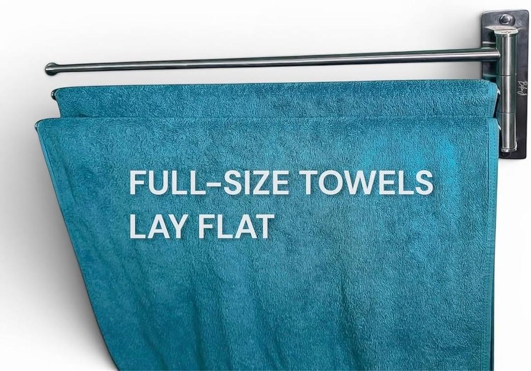 3-Arm Swivel Towel Bar 28.5 Inch Extra Long Arms Wall Mounted Stainless Steel Rotating Towel Rack for Bathroom | Extra-long 28.5 arms provide better airflow for towels. Durable stainless steel with smooth 180 rotating arms