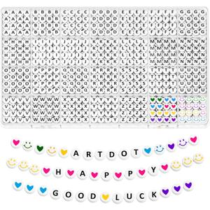 ARTDOT 1400 PCS Letter Beads for Jewelry Making Kit, 28 Styles Alphabet Beads for Friendship Bracelets Assorted Preppy Beads with Storage Case