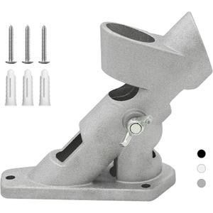 Flag Pole Holder for Outside House, 1.2~1.3 inch Diameter Aluminum Flag Pole Holder, 1.25 (1 1/4) Inch Flag Pole Bracket, 2-Position Flag Pole Mount (Silver)