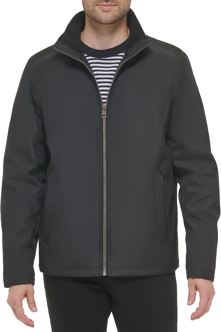Calvin Klein Men's Stand Collar Poly Jacket, S