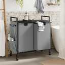 WOWLIVE Double Laundry Hamper with Lid,Rolling Laundry Basket Organizer with Wheels, Iron-Made Laundry Sorter with Top Shelf and 2 Removable Bags,Large Clothes Storage for Room,Gray