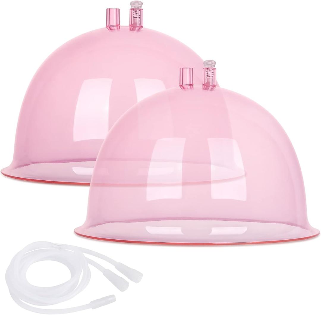 Titoe Buttocks Vacuum Cups 230mL Vacuum Therapy Cupping Machine Accessories Butt Suction Cups with Y-Hose, A Pair