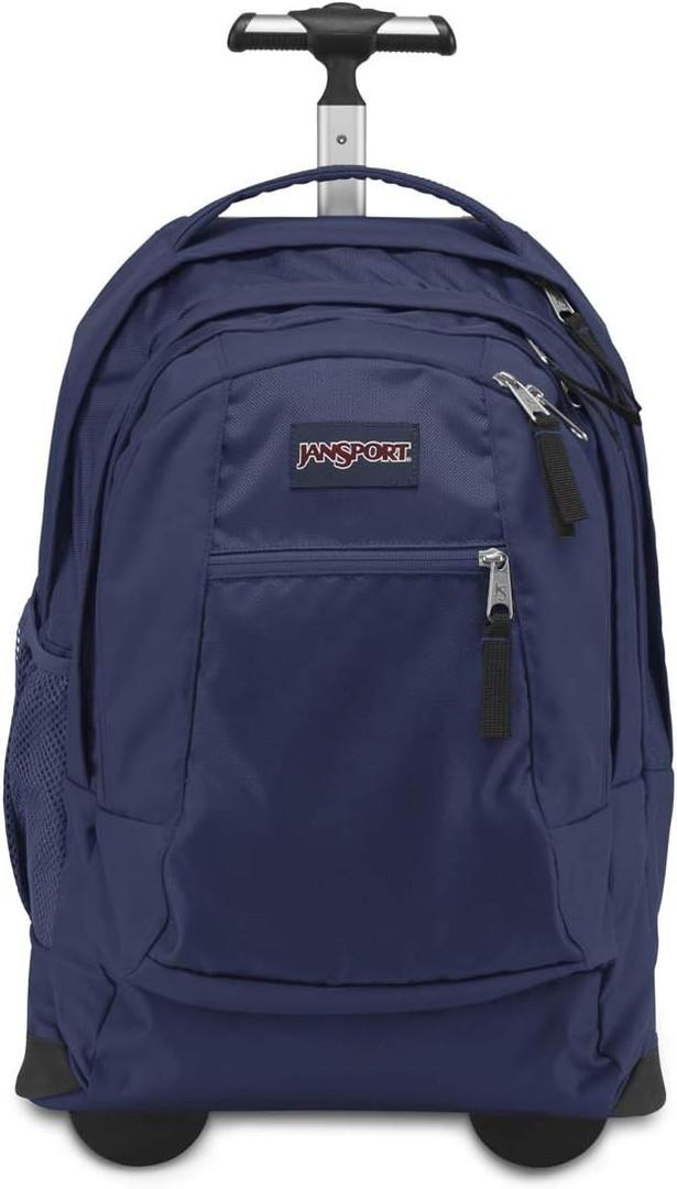 JanSport Driver 8 Rolling Backpack - Wheeled Travel Bag with 15-Inch Laptop Sleeve, One Size, Navy