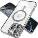 IAIYOXI Magnetic Clear Case for iPhone 17 with Full Camera Lens Protection,Compatible with MagSafe,Plating Soft TPU Phone Case,Anti-Scratch Shockproof Slim Cover for Women Gilrs Men - Gray