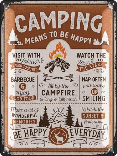 LANOLU Camping Sign, 12x16 inches, Rustic Tin Wall Mount, Funny Camping Rules Decor for RV, Camper, or Home, Pack of 2