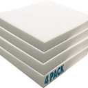 2" x 20" x 20" High-Density Upholstery Foam Padding, Thick Custom Pillow, Chair and Couch Cushion Replacement, Craft Supplies for Upholstery and Seat Repair, 4 Pack, Size: 2" x 20" x 20"