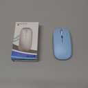 Wireless Bluetooth Mouse Rechargeable Laptop Mice with LED Lights Silent Slim Use(BT5.2 and 2.4G Portable USB) Dual Mode Computer Mouse for Laptop/iPad/Tablet/Apple/Computer/Mac (Blue)