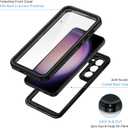 Lanhiem for Samsung Galaxy S23+ Plus Case, IP68 Waterproof Dustproof Case with Built-in Screen Protector, Rugged Full Body Shockproof Protective Cover for Galaxy S23 Plus 6.6 Inch, Black/Clear