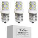 BlueStars 3W E17 Base Microwave LED Bulb 8206232A Dimmable Light Bulbs, 6000K Cold Daylight, 40W Incandescent Equivalent 75V-130V 240 lumens for Refrigerator Range Hood Microwave - 3 Packs
