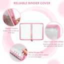Sticker Organizer Binder Storage Book A5 Reusable Sticker Book Collecting Holder Display Album with 220 Pockets and Zipper Closure (Pink)