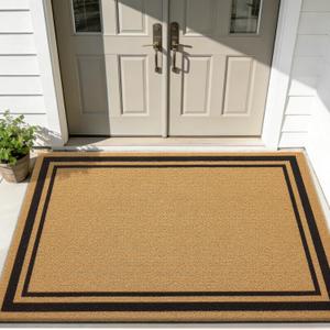 OLANLY Front Door Mat 71x47, Low Profile Doormat (Border)