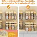 Pull Out Spice Rack Organizer for Inside Cabinet, 2 Tier Spice Rack Spice Organization for Cabinet 6 Height Adjustable, Seasoning Organizer, 9.2"W x 10.4"D x 9.8"H (Also for Cabinet with Lip)