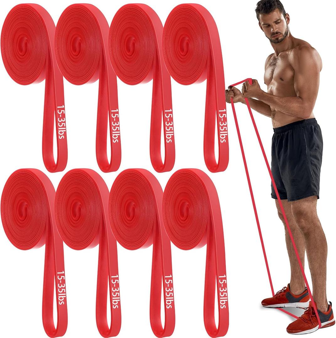 8 Pcs Resistance Bands Pull up Bands Pull up Assistance Bands Exercise Workout Bands for Working Out Muscle Training Physical Therapy Muscle Training Men and Women (15-35 Ibs, Red)