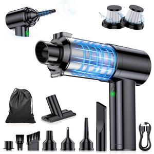 Car Vacuum Portable Cordless, 35000Pa High Power Brushless Motor Handheld Vacuum, 6-in-1 Rechargeable Mini Cleaner with Air Duster for Car, Home, Pet Hair, Keyboard, Grey