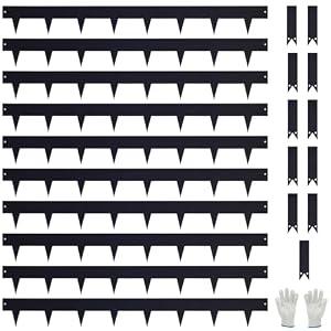Pmango 10-Pack Galvanized Steel Landscape Lawn Edging 4.5 inch Height Black