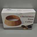 Rustic Farmhouse Christmas Tree Collar - 28Inch Woven Wicker Tree Base Stand Cover for Artificial Trees - Holiday Decoration Ring Skirt Basket for 6ft 7.5ft 9ft Tree, Natural & Stable(Brown)