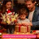 KC&KST 2PC Christmas Centerpieces for Tables with LED Lights - Tabletop Artificial Floral Arrangement Decorations, Pine Cones and Berries, Xmas Small Potted Holiday Table Decor(Small Christmas Tree)