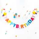 HOUSE OF PARTY Happy Birthday Banner | Rainbow Happy Birthday Sign | Felt Birthday Bannerfor Birthday Backdrop Bday Party Decoration