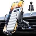 VANMASS Car Phone Holder Mount 2025 Upgraded [Patent Steel-Hook] Car Vent Phone Mount Clip Military-Grade Shockproof Cell Phone Car Mount Handsfree Truck Stand Vent Cradle for iPhone 16 Android,Black