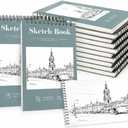 12 Pack Sketch Book, 5.5 x 8.5 Inch Sketchbook, 68lb/100gsm Top Spiral Bound Sketch Pad, Acid Free Art Supplies Drawing Painting Sketching Paper for Adults, Beginners, Artists (30 Sheets Each)