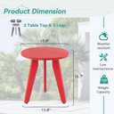 HDPS Outdoor Side Table, Small Round Side Table Weather-Resistant, Outdoor Side Tables for Patio, Porch, Deck, End Table for Plant Stand, Living Room, Bedroom, Red