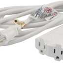 EC1608 Outdoor Extension Cord with 3 Grounded Outlets, 16/3 AWG Medium Duty, 8-Foot, White
