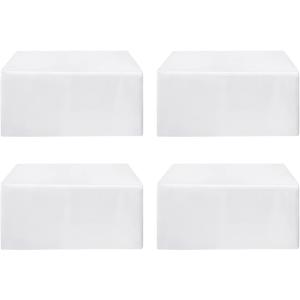 HolidayIdeas White Tablecloths for Rectangle 8 Foot Tables- 96 x 30 Inch - 4 Pack Fitted Tablecloths Polyester Fabric Table Cover for Parties, Wedding, Trade Show