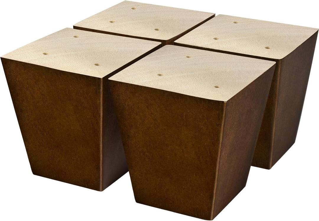 3 inch Furniture Legs Wood Sofa Legs, Universal Couch Legs Bed Risers Replacement Dresser Legs for Futon, Ottoman, Love Seat, Easy to Install, for U.S.Made and Other Furniture