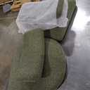 26" H Counter Height Bar Stools Set of 2, Modern Linen Fabric Upholstered Barstools with Backrest for Kitchen Island, Gold Metal Frames, Green