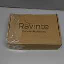 Ravinte 50 Pack 25 Pairs 1/2 Inch Overlay Cabinet Door Hinges Kitchen Satin Nickel Semi-Concealed Face Mount Self-Closing Cabinet Hinges with Bumpers & Screwdriver